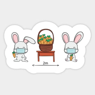 Rabit Cute Covid 19 Distance Social Sticker